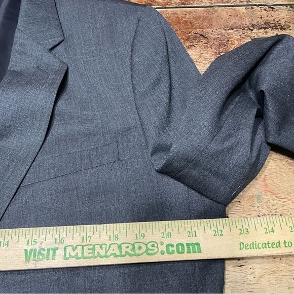 Banana Republic Blazer Men 44R‎ Tailored Slim Fit Wool Blend Charcoal Jacket - Picture 4 of 9